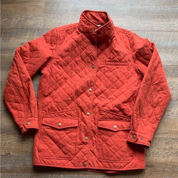 Duluth Trading Burnt Orange Cortland Quilted Jacket Size Small Fisherman Core - Picture 1 of 11